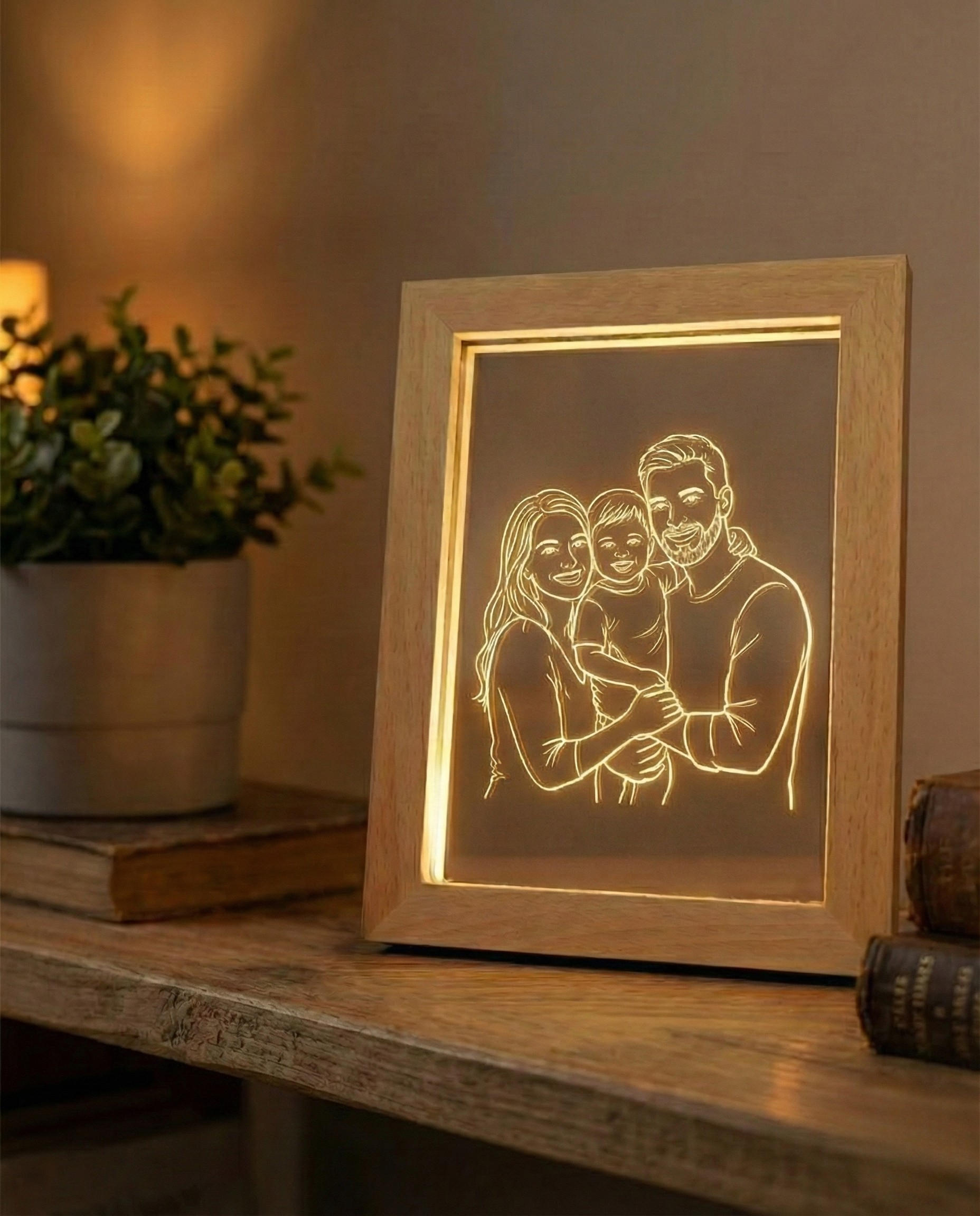 StoryFrame™ — Lampe Line Art encadrée