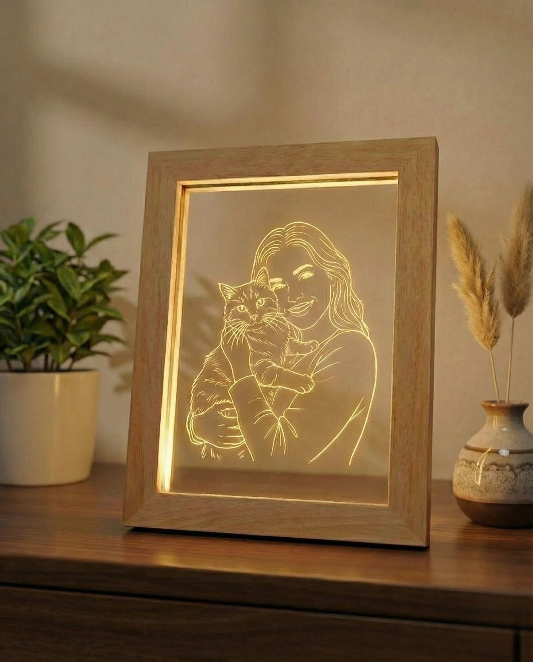 StoryFrame™ — Lampe Line Art encadrée