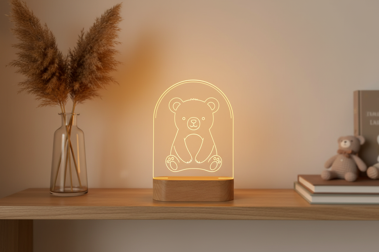 Nursery Room with Bear LED Lamp