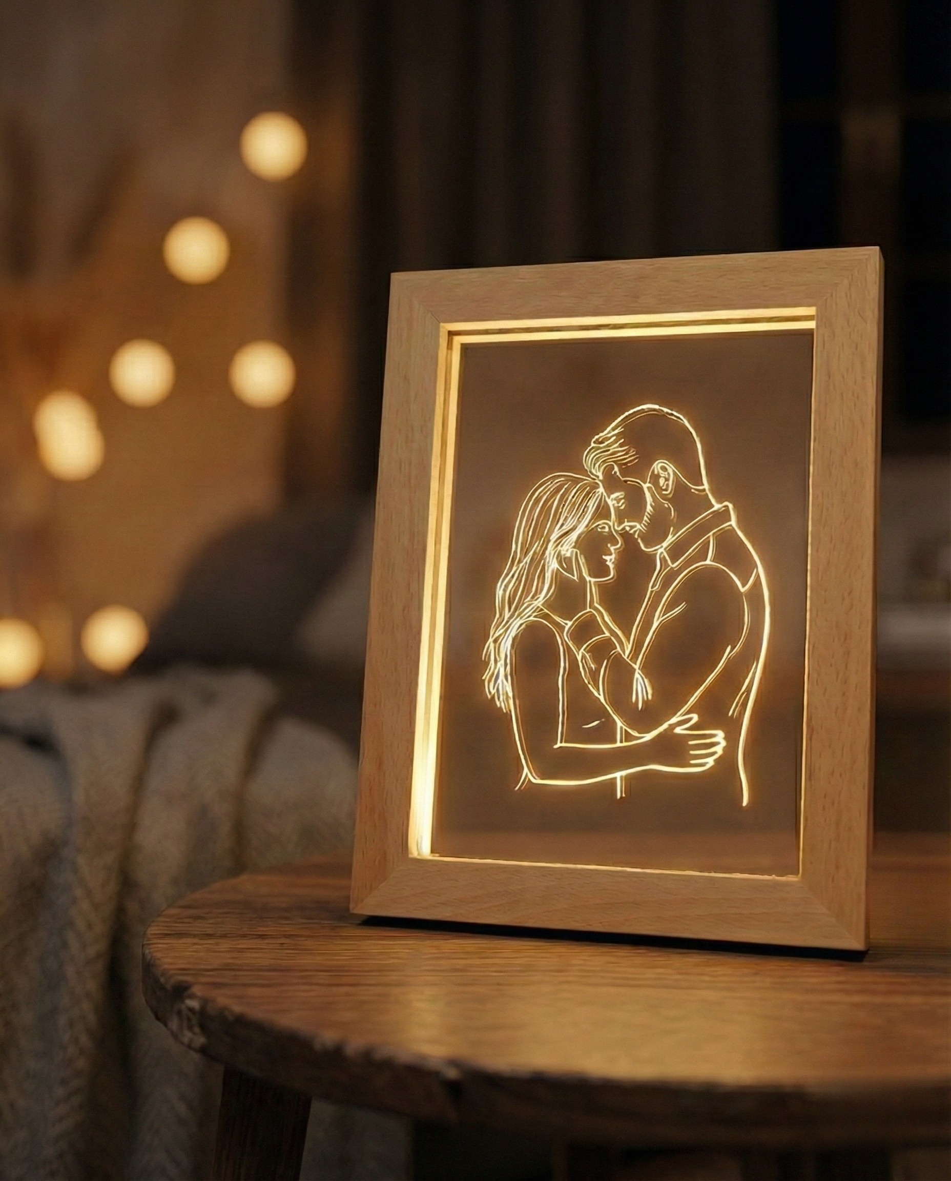 StoryFrame™ — Lampe Line Art encadrée