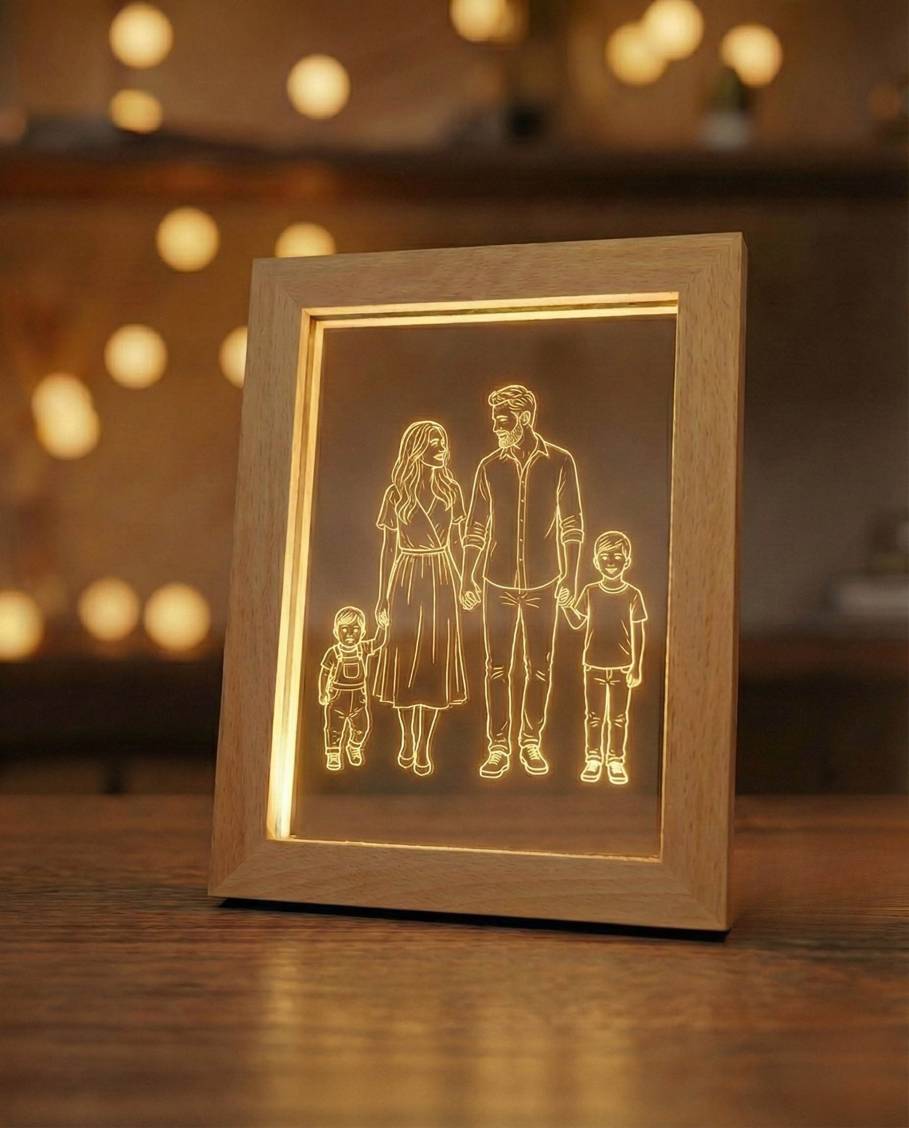 StoryFrame™ — Lampe Line Art encadrée
